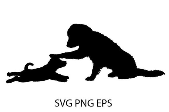 Dog Mom Silhouette SVG Puppy for Crafts & Graphics