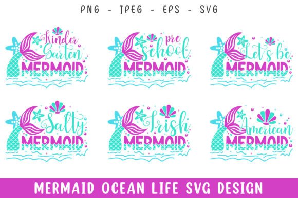 Mermaid Ocean Life SVG Design Bundle: Graphics & Crafts for Creative Projects