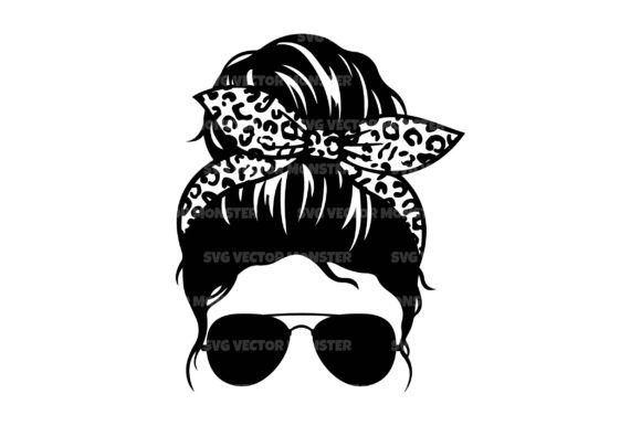 Messy Bun Mom Bandana SVG: Graphics for Crafts