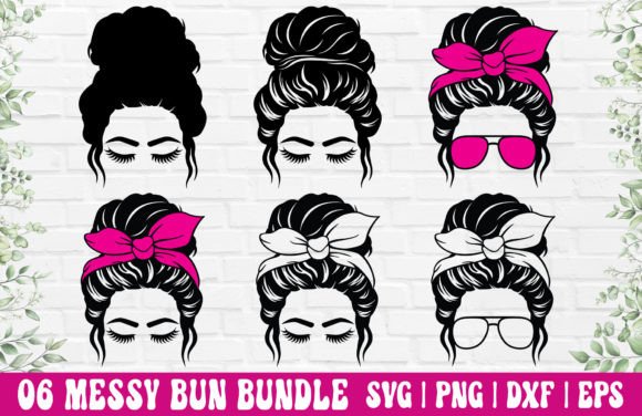 Messy Bun SVG: Graphics for Crafts & Sales