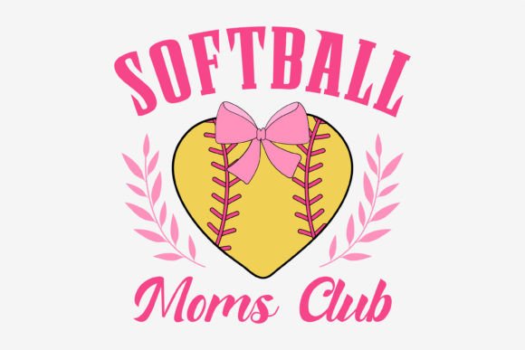 Softball Vintage Mama Mom Coquette Svg Graphics & Crafts