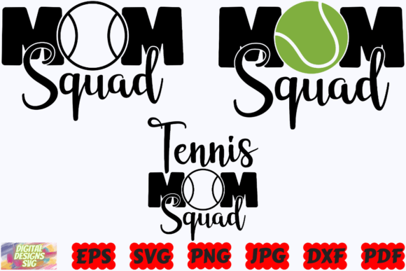 Tennis Mom Squad SVG: Sports Graphics for Crafts